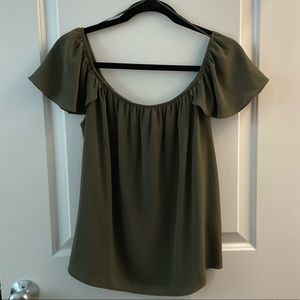 Olive Green Off the Shoulder Top